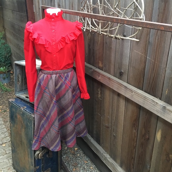 Vintage Dresses & Skirts - vintage plaid skirt