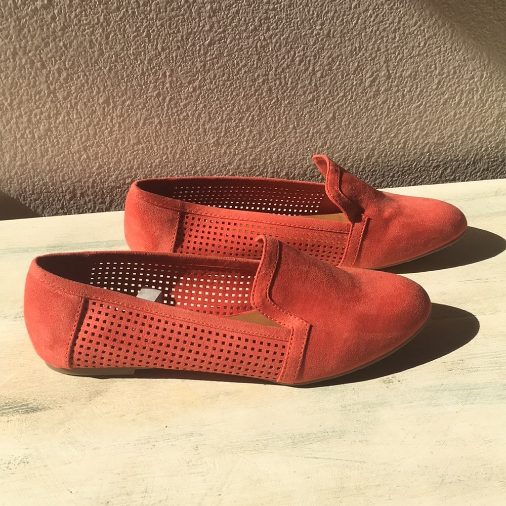 Never Worn faux suede Mossimo flats - orange