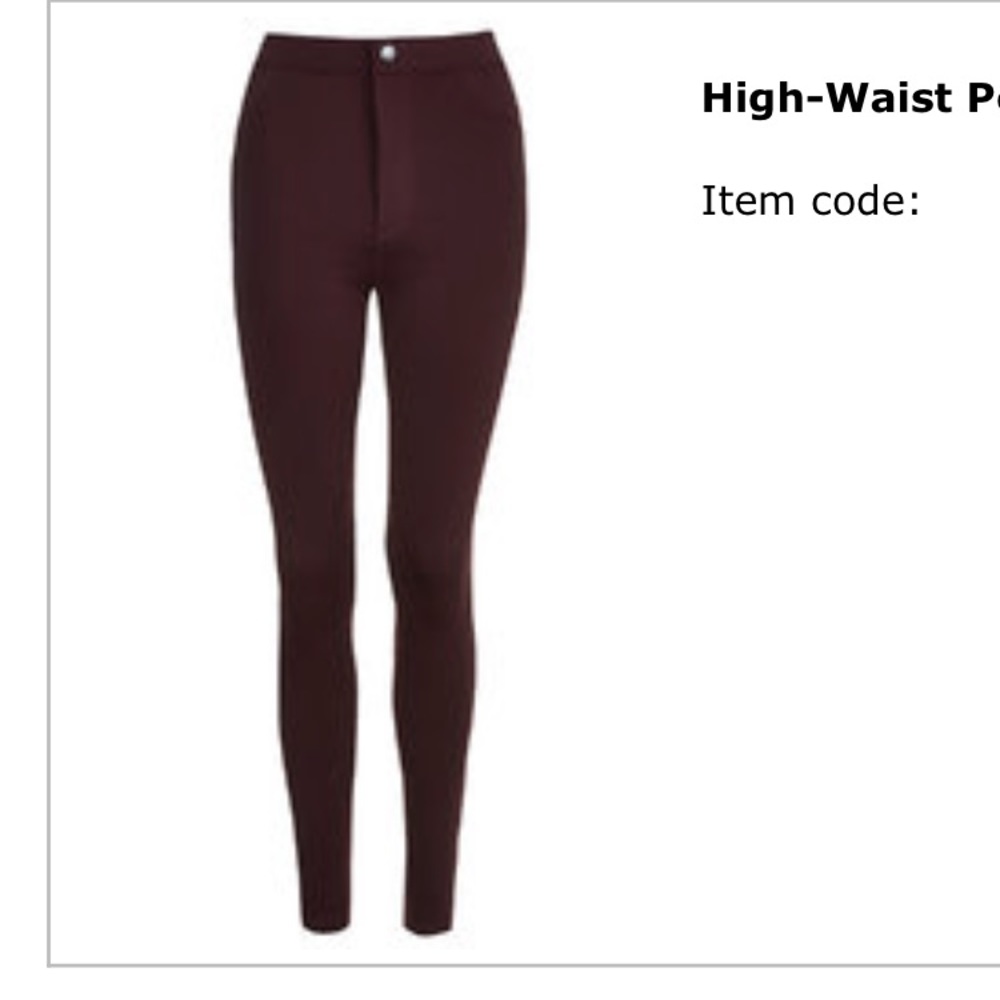 Topshop high waist ponte tregging size: US2