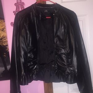 Black leather jacket
