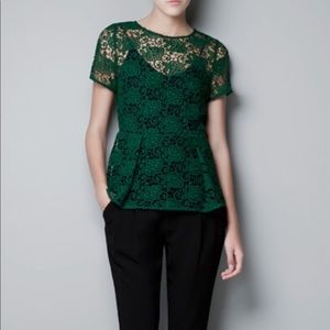 Zara Peplum Lace Top