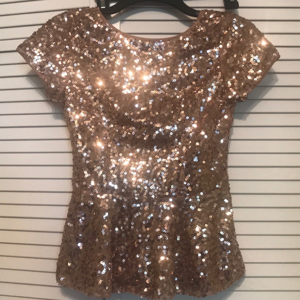 Glam Glittery Gold Peplum Shirt!