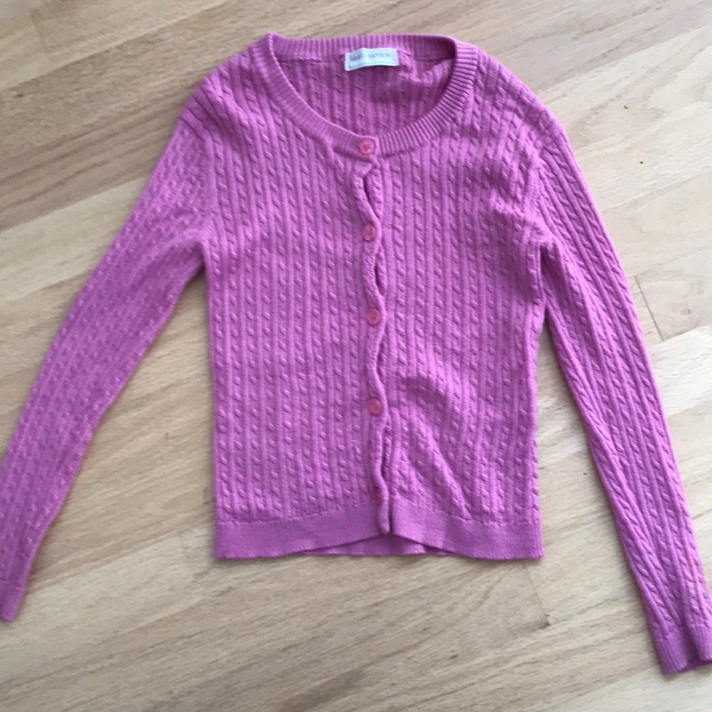 Pink cardigan sweater