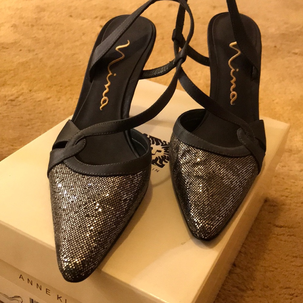 Sequined Strap Heels