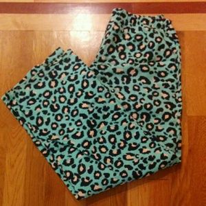 Leopard print flannel pajamas