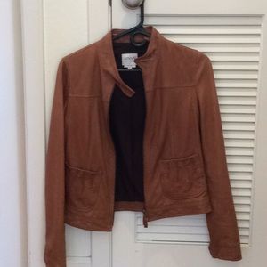 Armani Collezioni brown leather jacket size 4