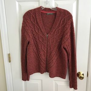 Dark orange zip up sweater size small