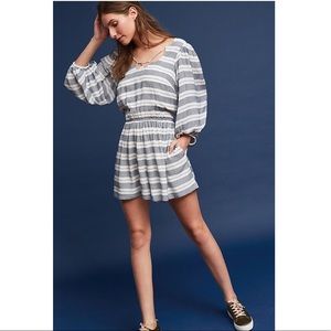 NWT ANTHROPOLOGIE Annamaria Romper woven stripes