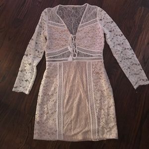Express lace dress with nude underlying!