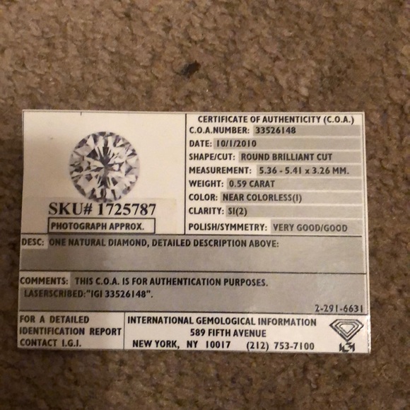 1 CTW engagement ring - Picture 5 of 7