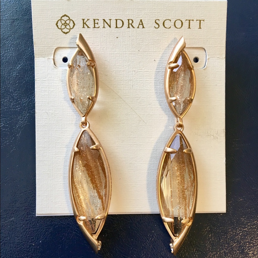 Kendra Scott Maisey Earrings in Gold Dusted Glass