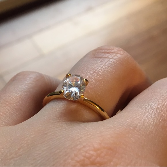 fake oval diamond ring