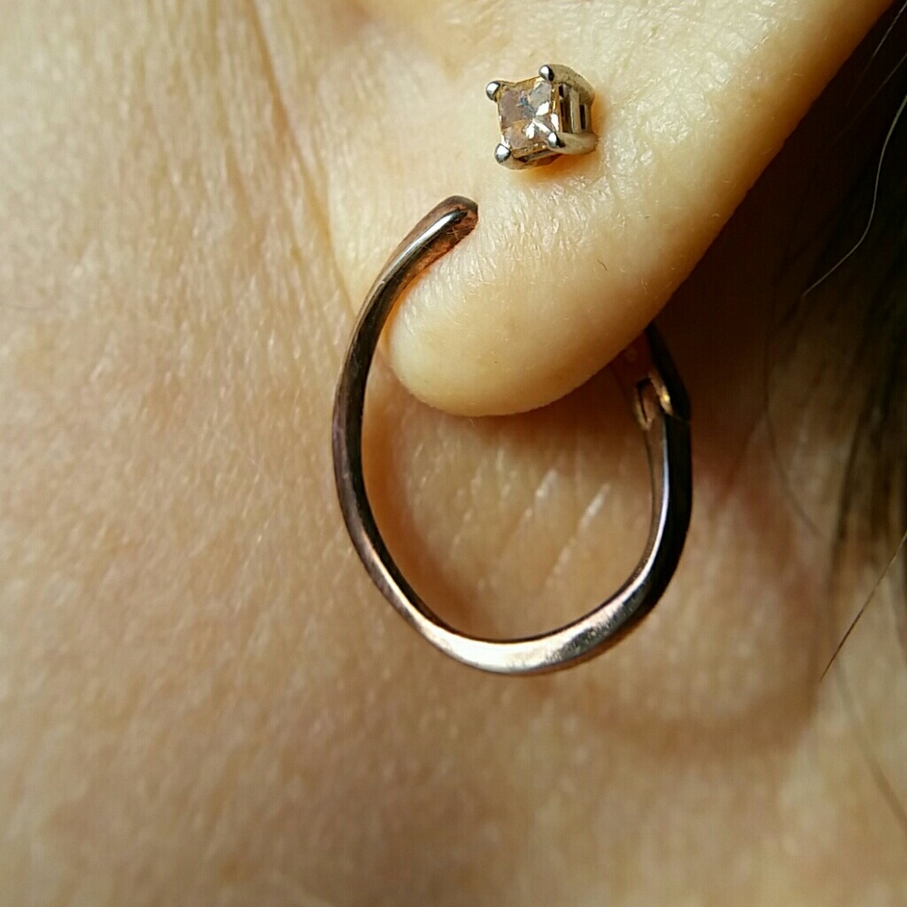 NEW 14K rose gold over ster silver twisted hoops