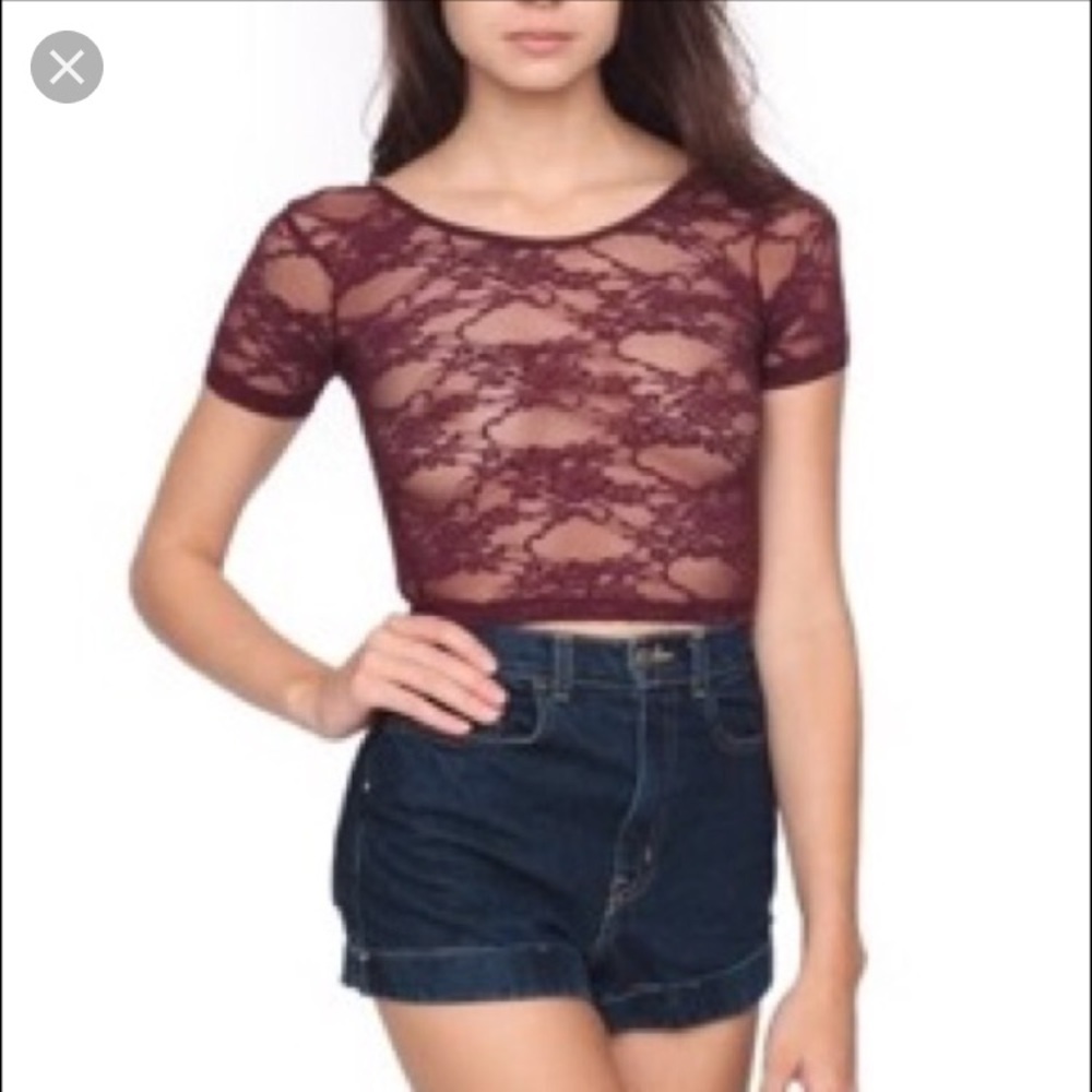 American Apparel lace crop top