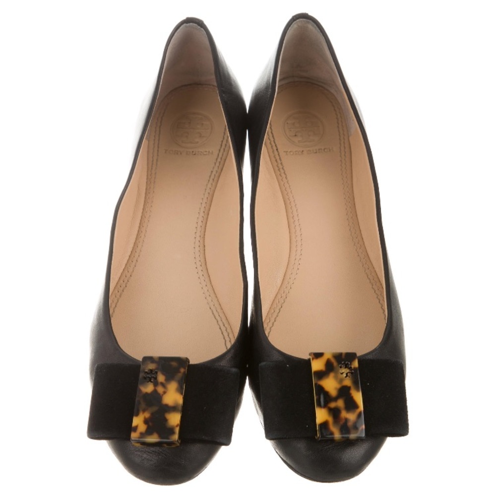 Soft black leather Tory Burch flats