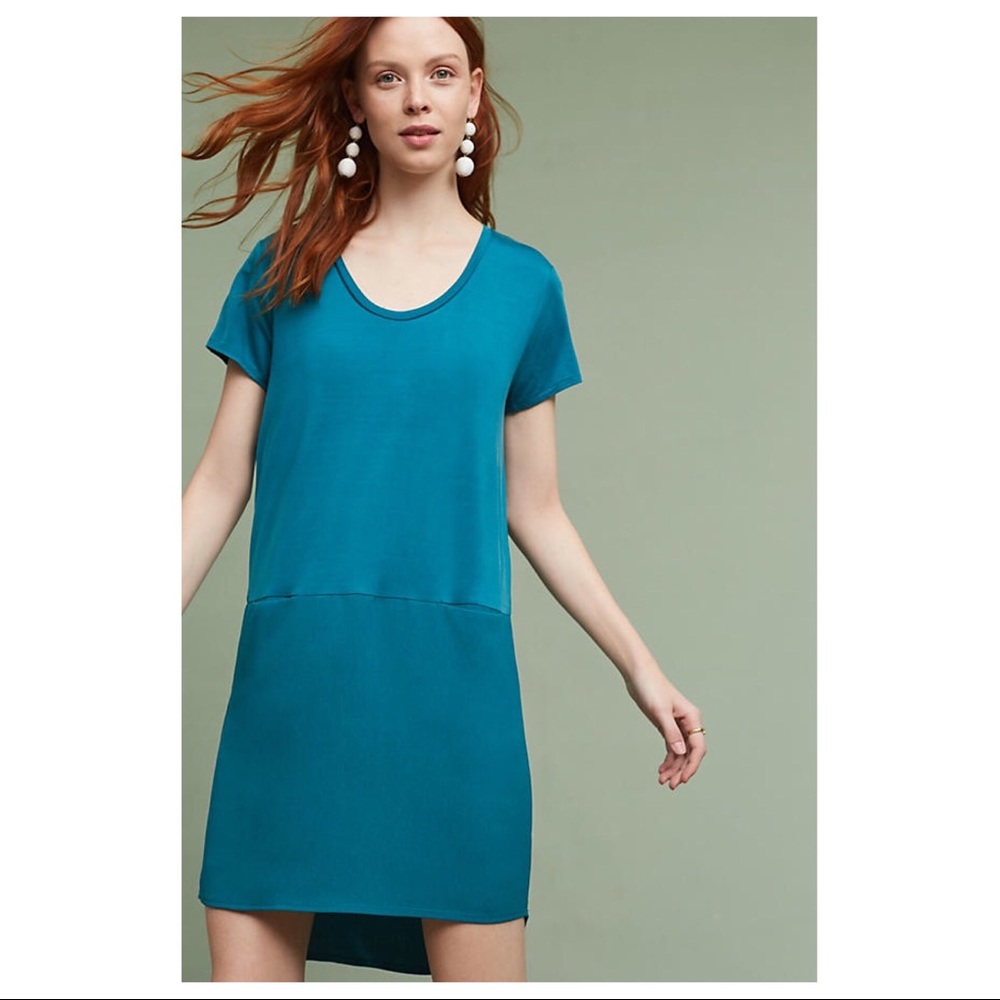 NWT ANTHROPOLOGIE Loren Tunic Dress teal shift