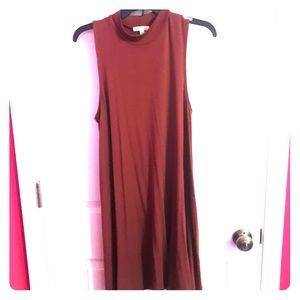Mock neck swing dress