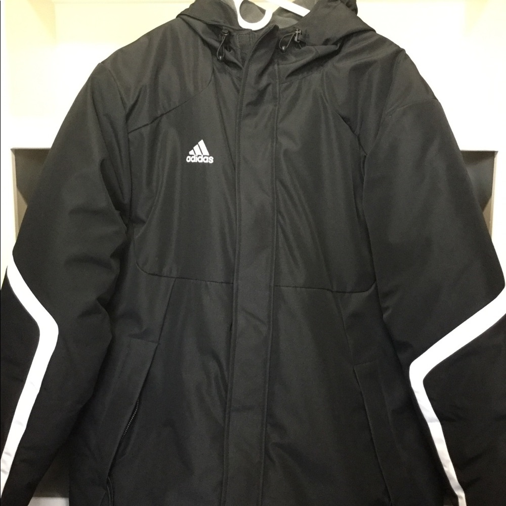Adidas super heavyweight jacket. Black/White small