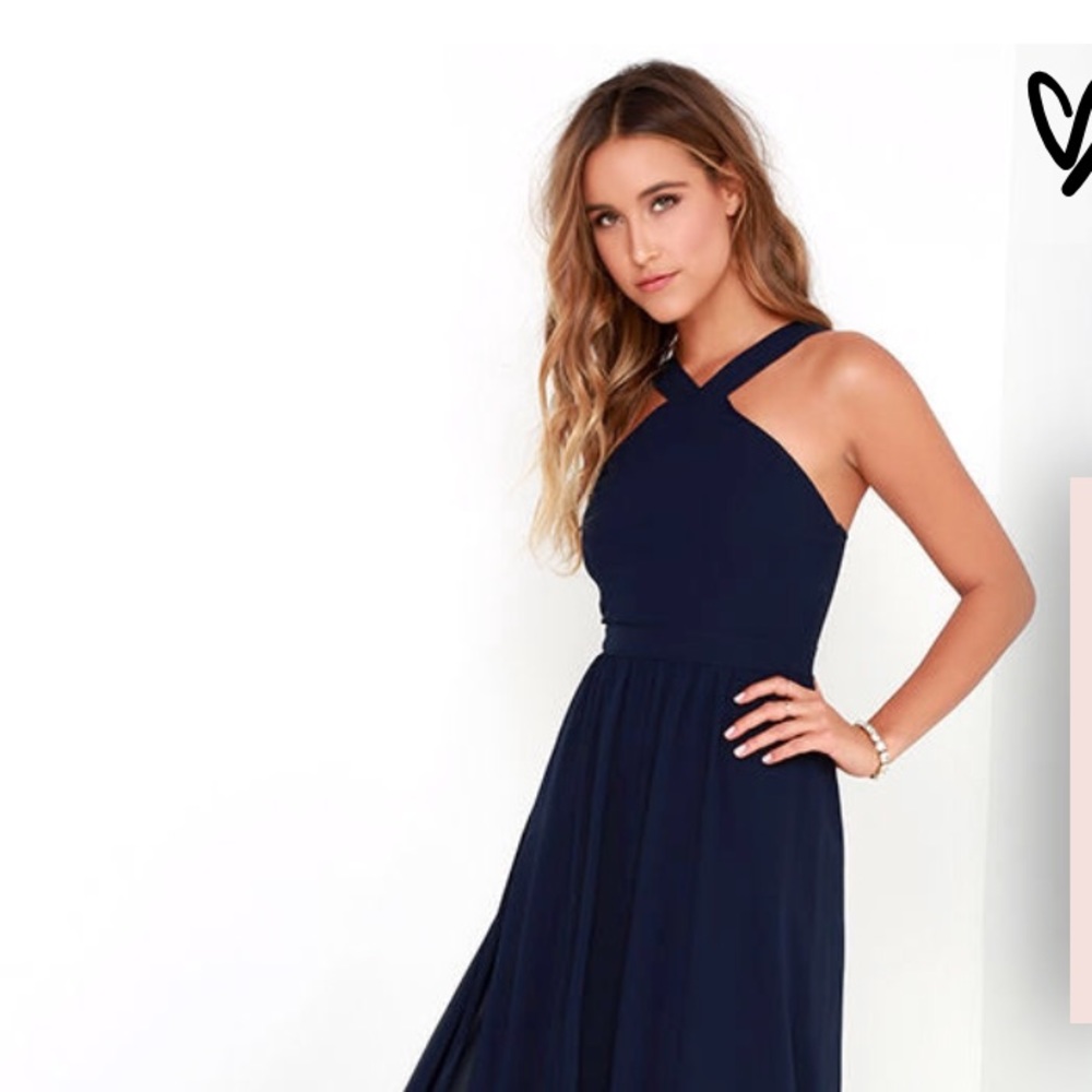 Lulu’s Air of romance navy maxi dress