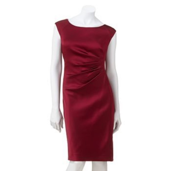 Tahari Dresses & Skirts - ⬇️ Tahari Burgundy Merlot Satin Dress Size 2