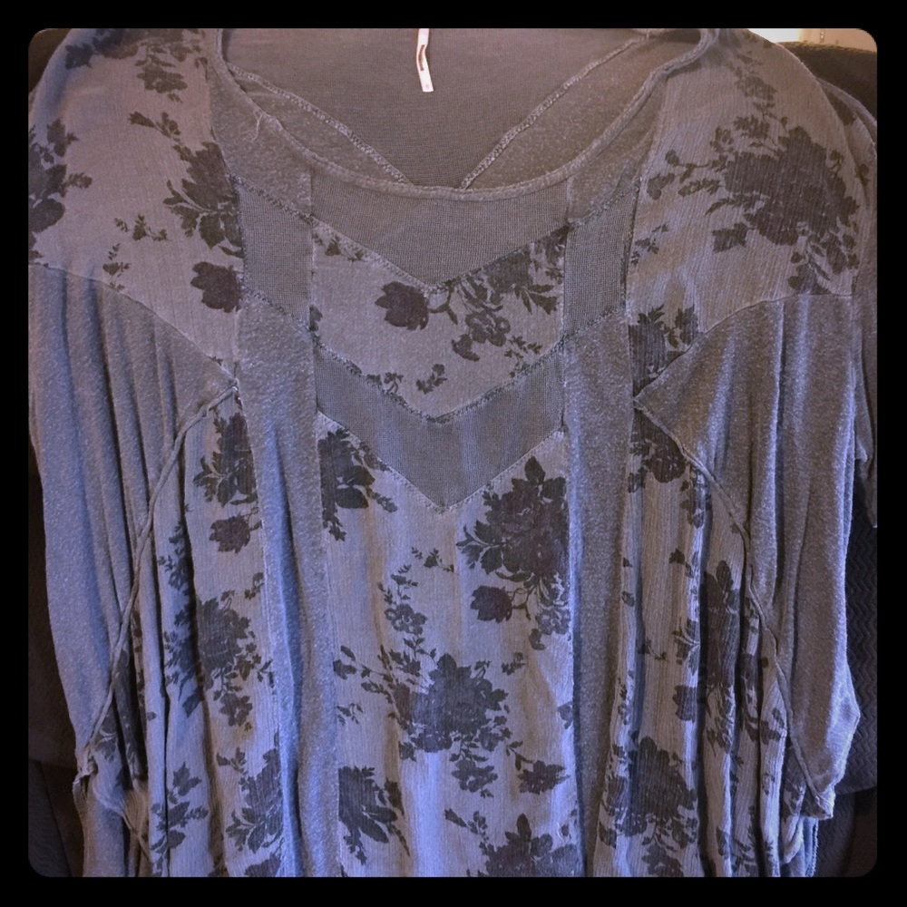 Gray Free People Top
