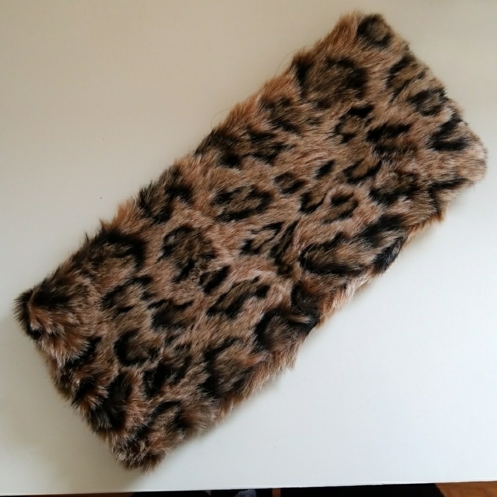 ZARA Leopard Print Fur Infinity Scarf