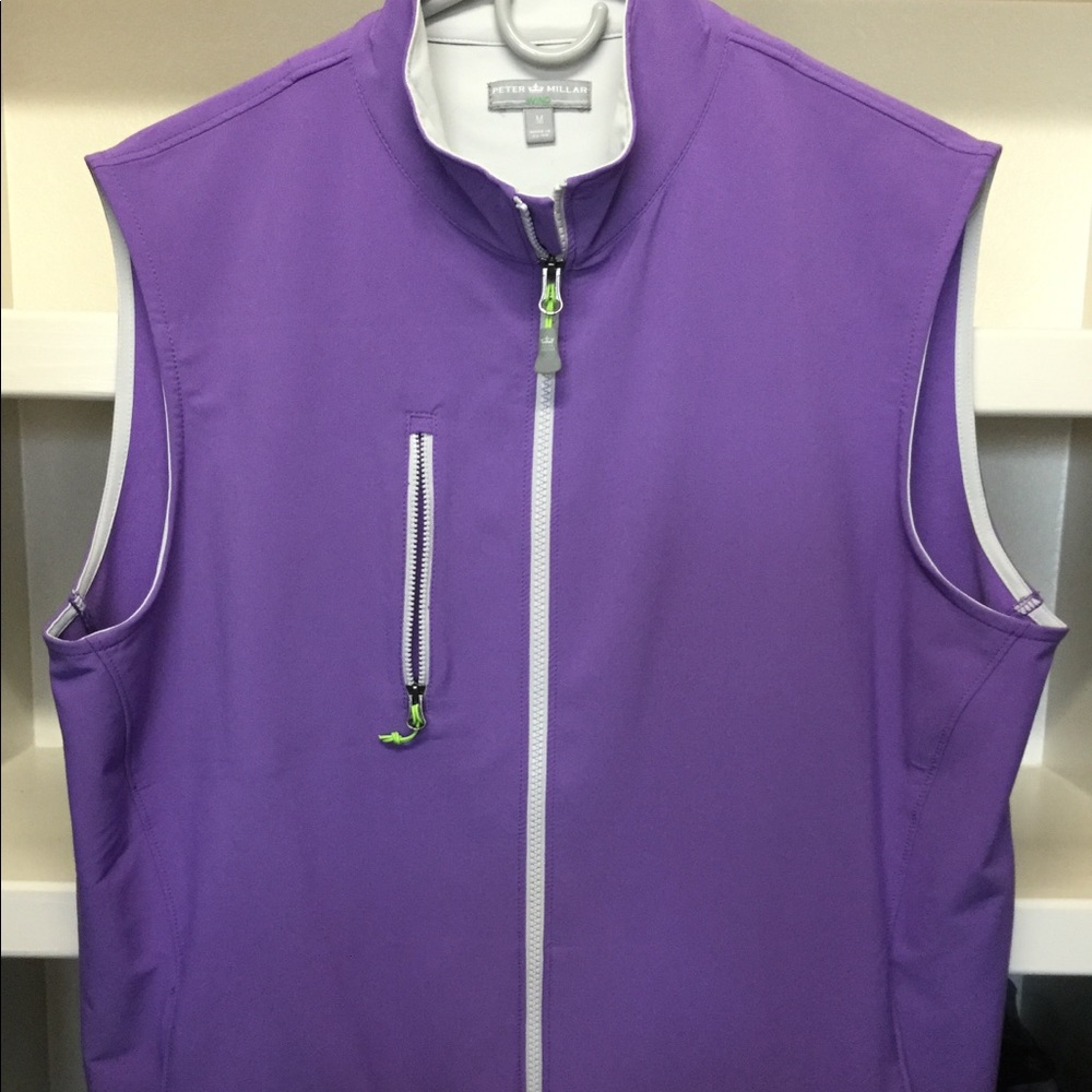 Peter Millar windbreaker vest. Purple/Gray  size M