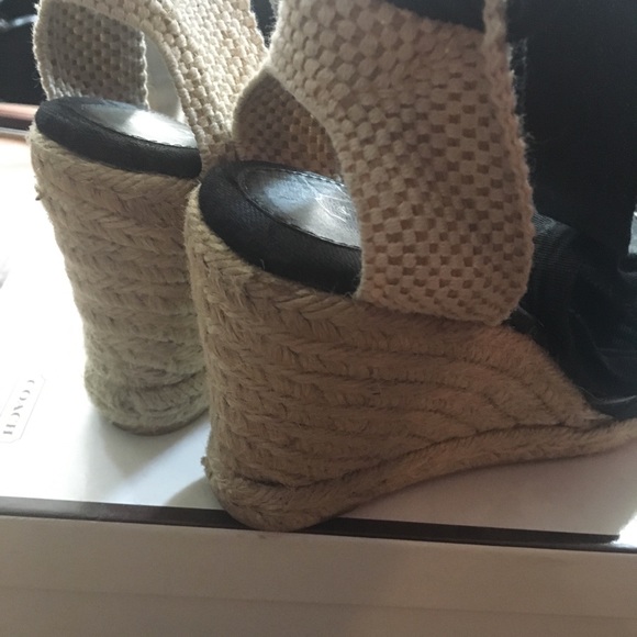 Coach Women’s Ankle Tie High Heel Wedge Platform - Picture 2 of 4