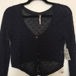 Cropped Free People Knit Cardigan