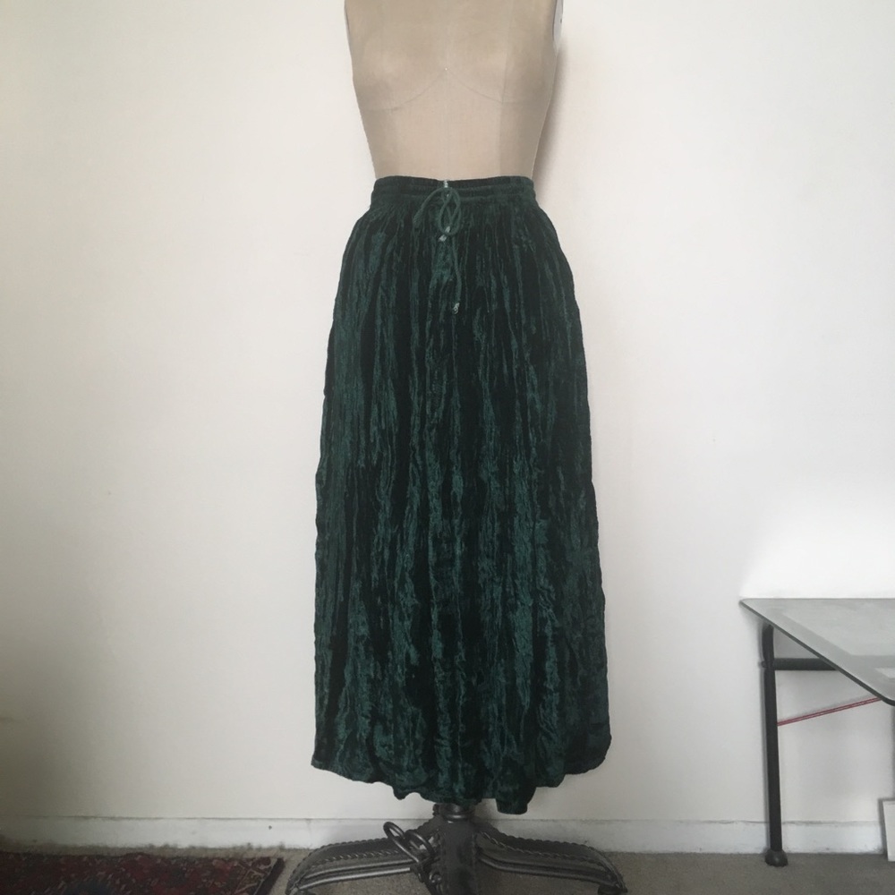 SALE Green Velvet Boho Skirt
