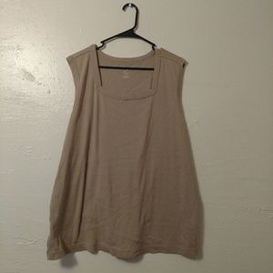 Plus size beige sleeveless shirt