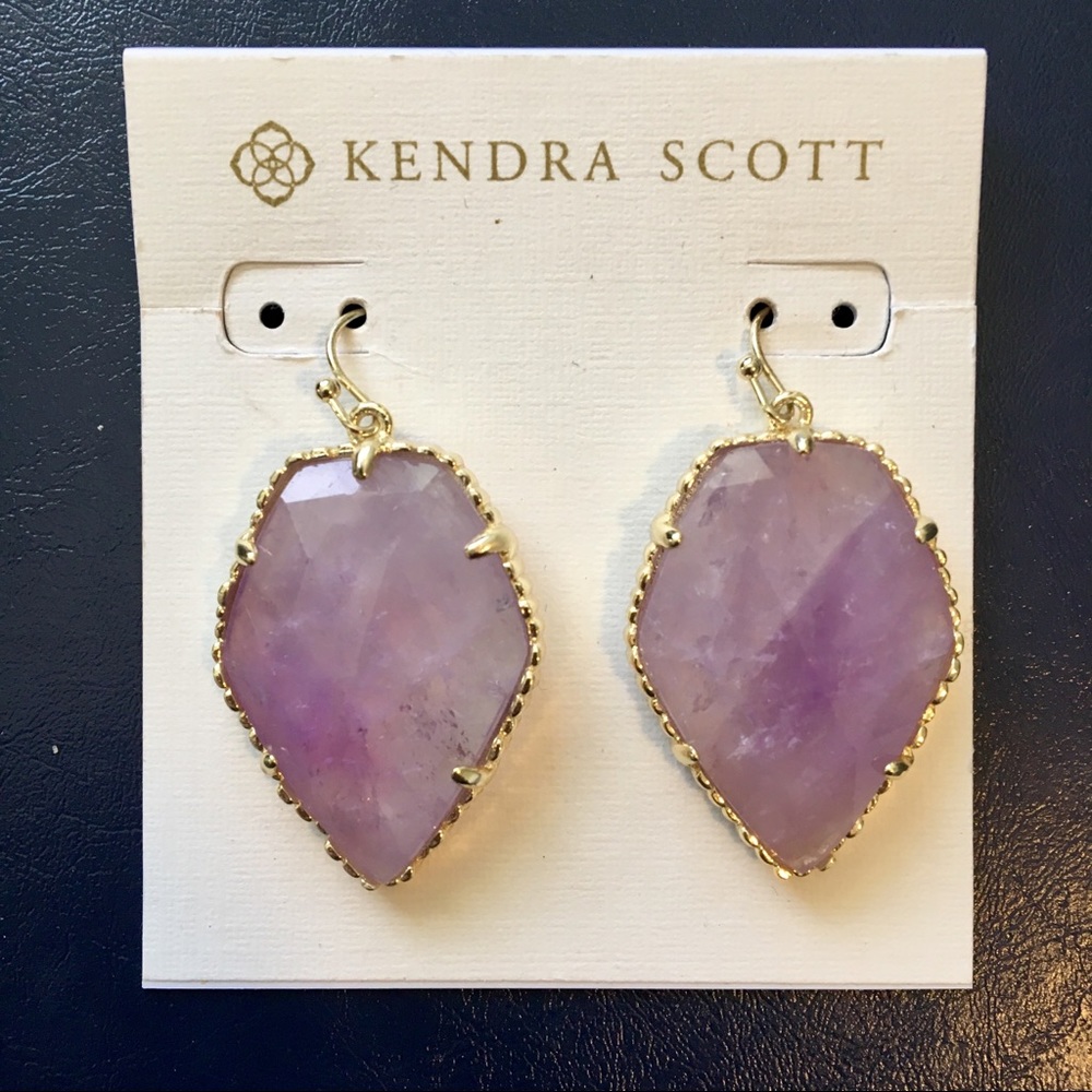 Kendra Scott Corley Earrings in Amethyst and Gold