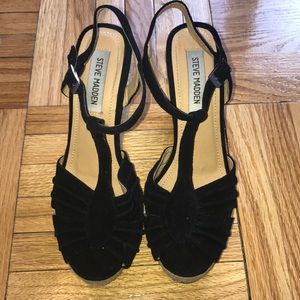 Steve Madden Black Wedges