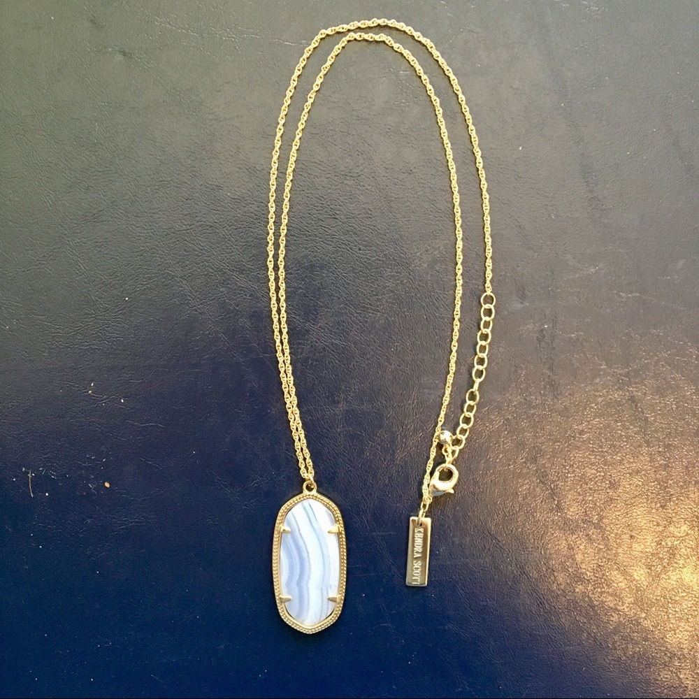 Kendra Scott Necklace in Blue Lace and Gold