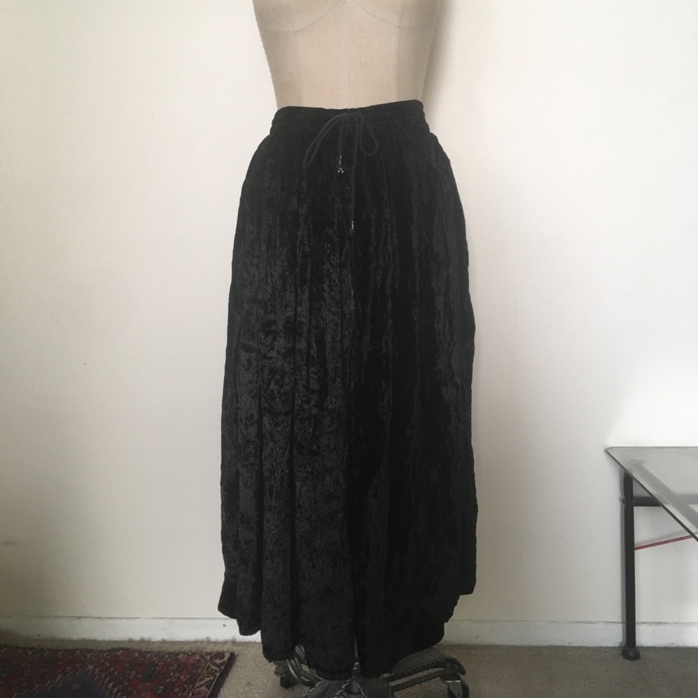 SALE Black Velvet Boho Skirt