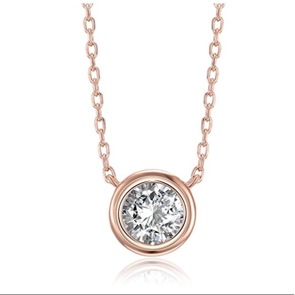 Sterling Solitaire Necklace in 3 Colors w Review! - Picture 2 of 10