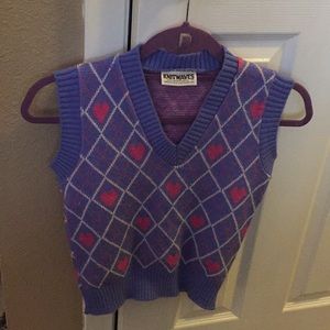 Vintage '80s vest!! Purple Hearts!!