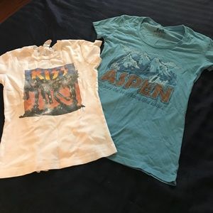 Lot of 2 Vintage shirts- Junk food and Hardliner