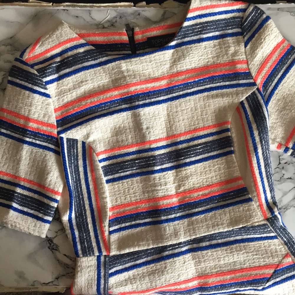 Topshop Striped Fit and Flare Dress