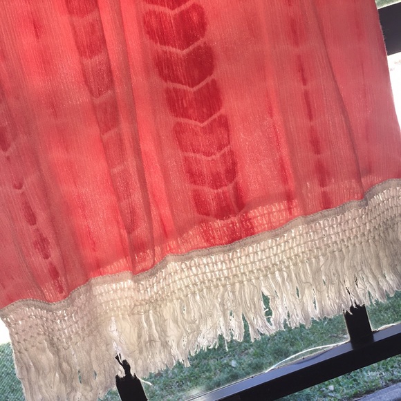 peachy & red tassle tunic! - Picture 3 of 6