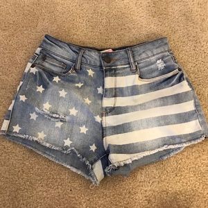 American Flag High Waist Shorts