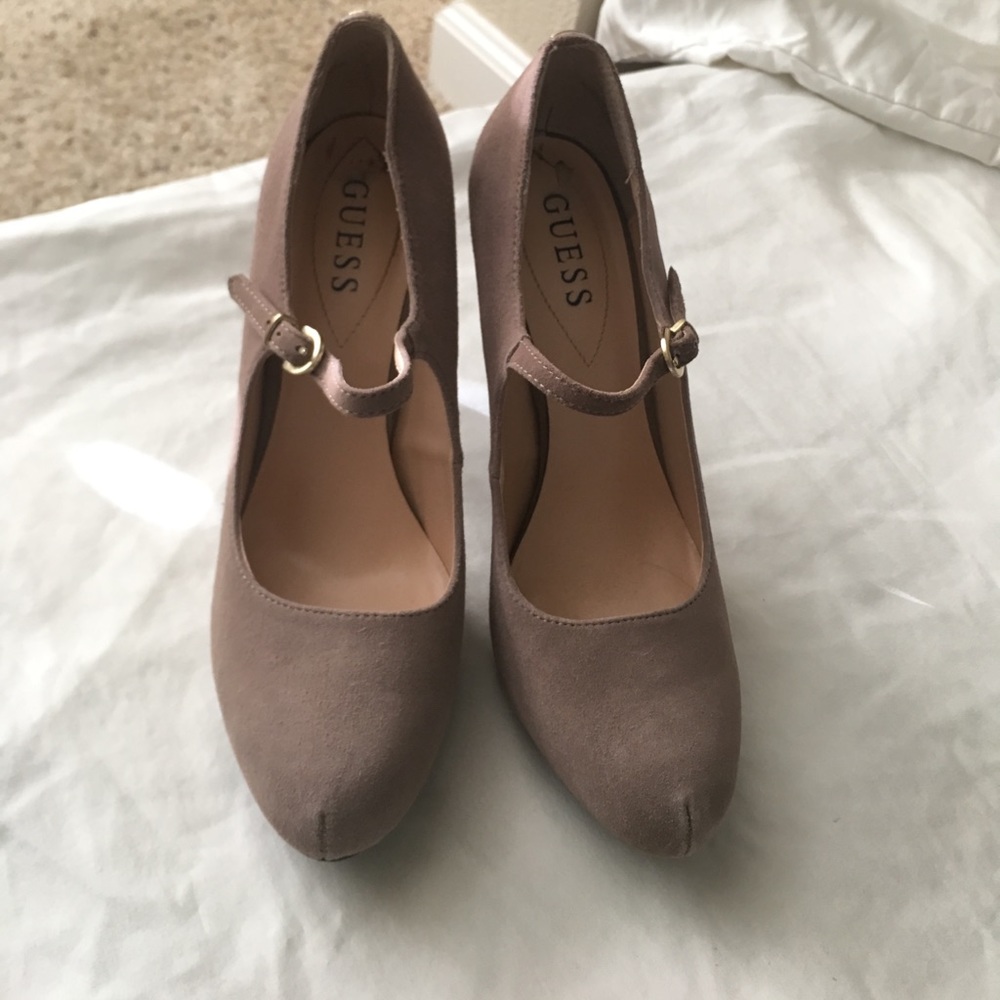 Tan Size 8 Guess MaryJane Heels