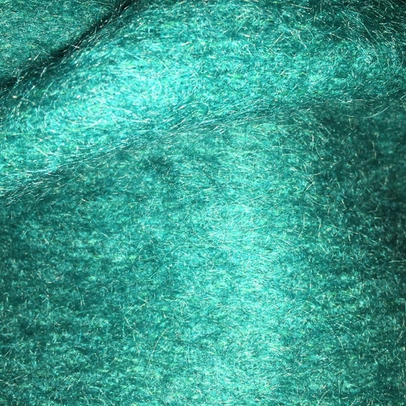 GEORGE DAVID FASHIONS teal mohair long coat - Picture 3 of 8