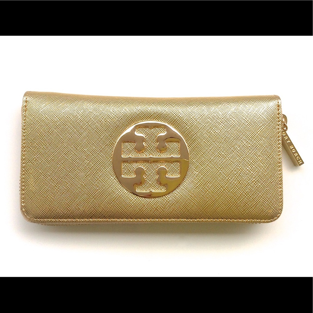 Tory Burch Amanda Zip Wallet Gold