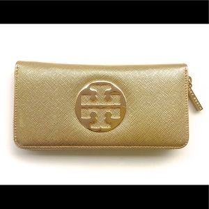 Tory Burch Amanda Zip Wallet Gold