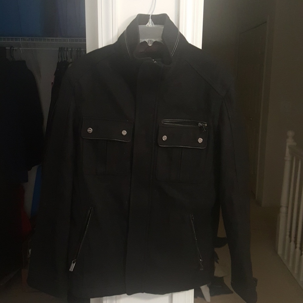 Like new Men's Black military inspired peacoat