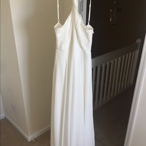 White chiffon floor length dress
