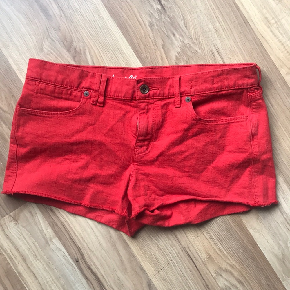 Madewell red denim/ Jean shorts “shorties”