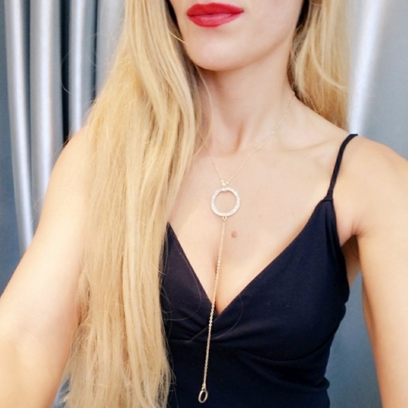 GOLD DAINTY "Y" SHAPED NECKLACE - Picture 2 of 4