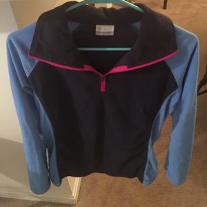Light blue and navy Columbia quarter zip.Worn once